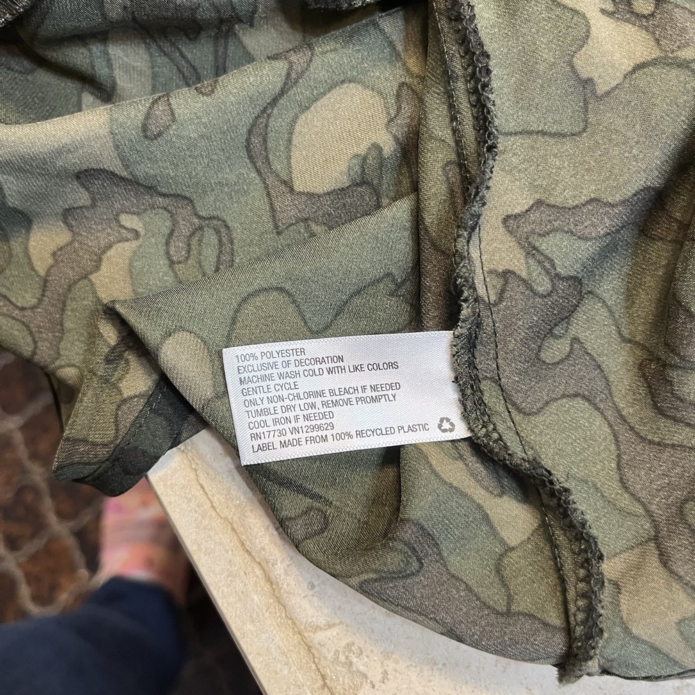 Wild Fable Y2K Coquette Midi‎ Slip Dress S Green Camo Whimsygoth HOCO - Picture 7 of 7